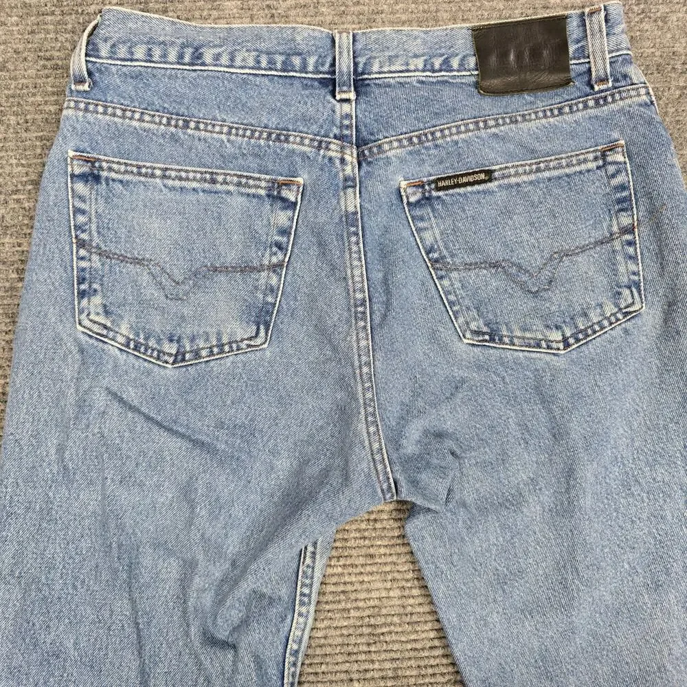 Harley Davidson Jeans Mens 33x30 Light Wash Bootcut Genuine MotorClothes Denim